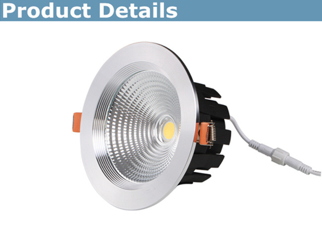 High Lumen 20W Warm White Round COB LED Ceiling Spotlight