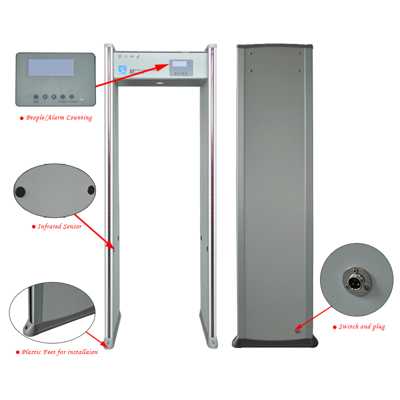 Walkthrough Metal Security Alarm Metal Detector Gate Inspection Entrance