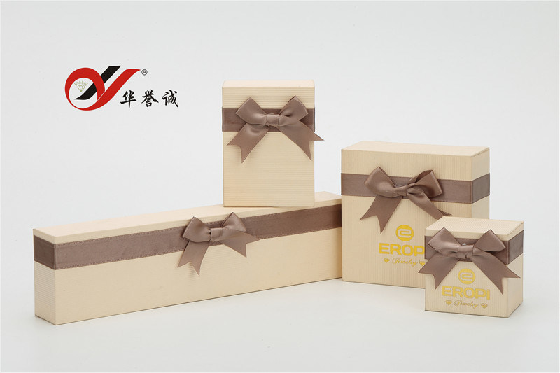 Bowknot Yellow Paper Jewellery Boxes Set
