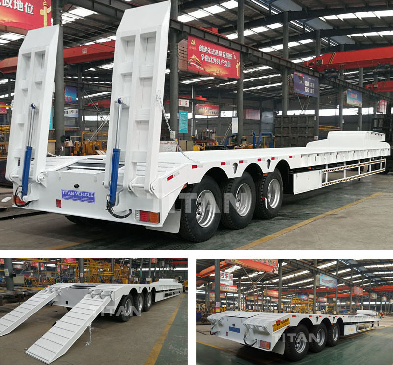 Lowboy Lowbed 3 Axle 80 Ton Heavy Duty Gooseneck Low Loader/Lowbed/ Lowboy Low Bed Trailer Price Truck Semi Trailers for Excavator Transport