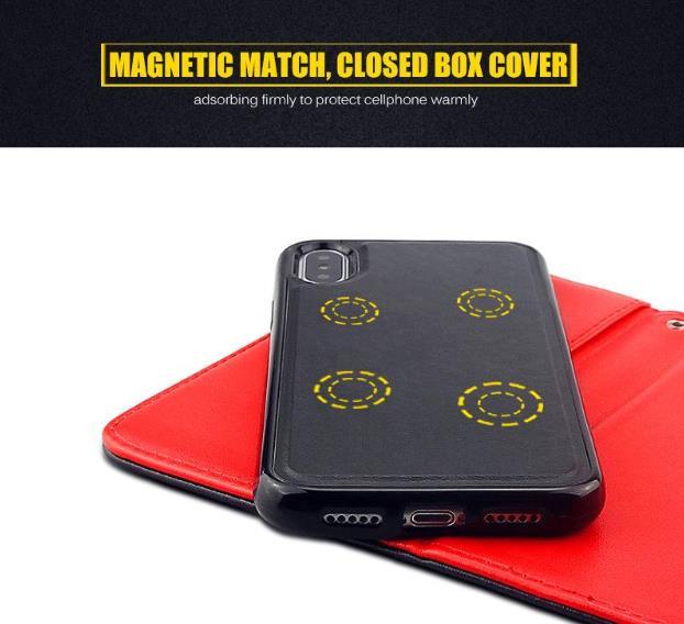 Detachable Magnetic Snap-on PU Leather Wallet Cases Card Slot Flip Case Cover