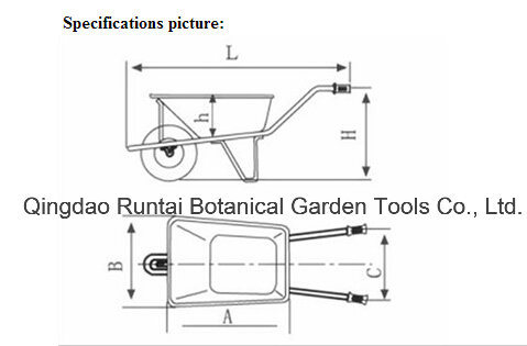 Four Wheels Industrial Heavy Duty Wheelbarrow