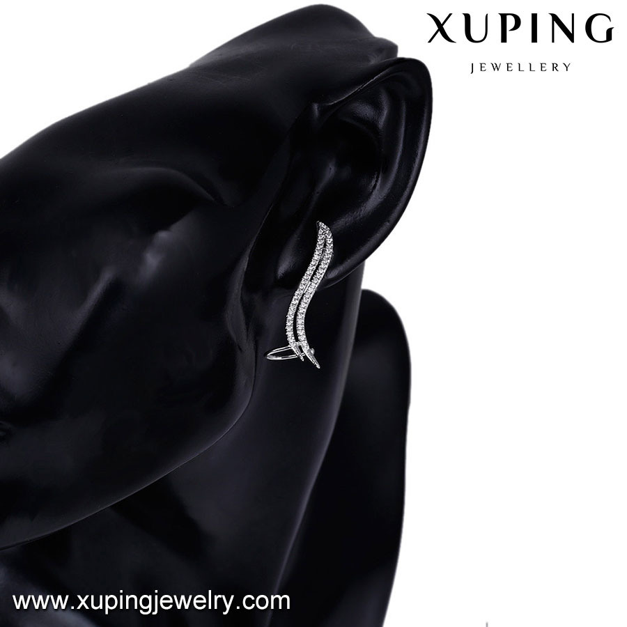 Xuping Online Rhodium Gold Jewellery Shopping Ingenious Stud Earring for Women