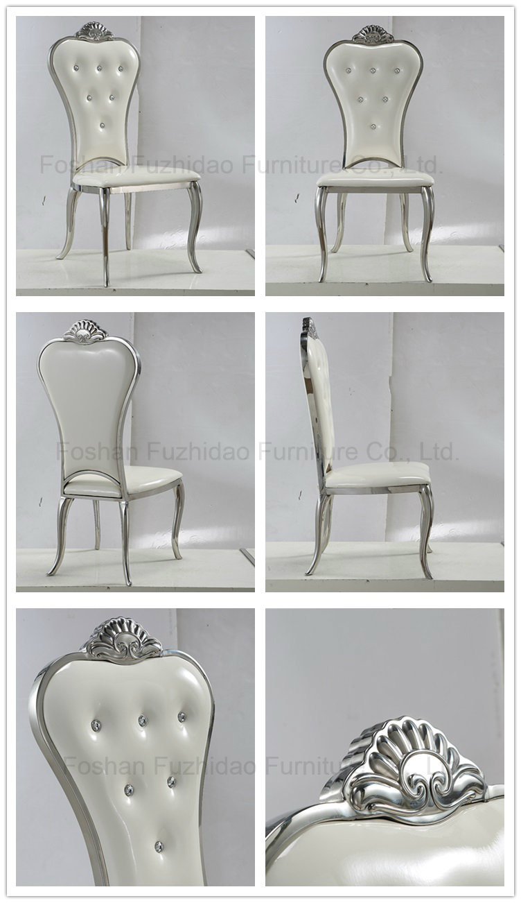 Best Price Stainless Steel White Leather Banquet Chair