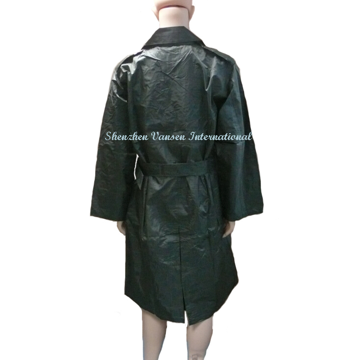 Navy Green Long Raincoat Without Hood