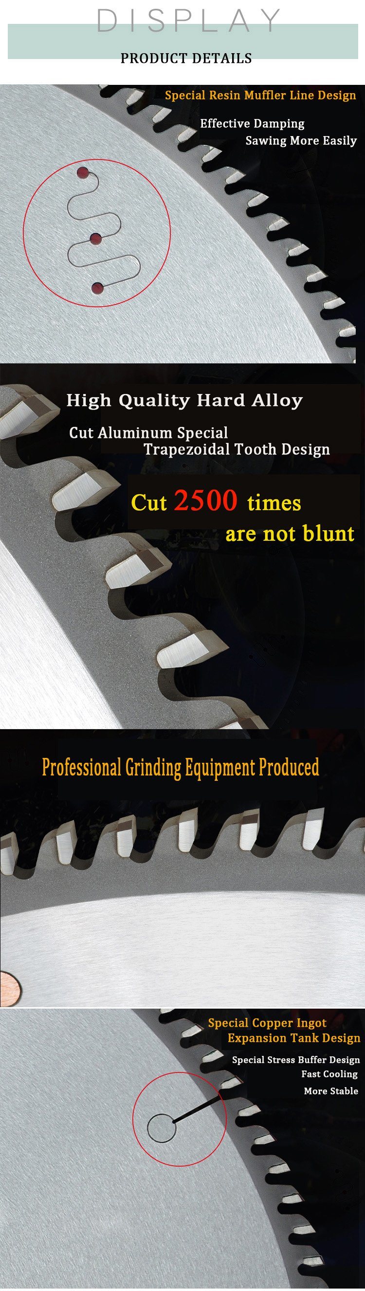 Tct Saw Blade for Cutting Aluminum with Trapezoid Teeth