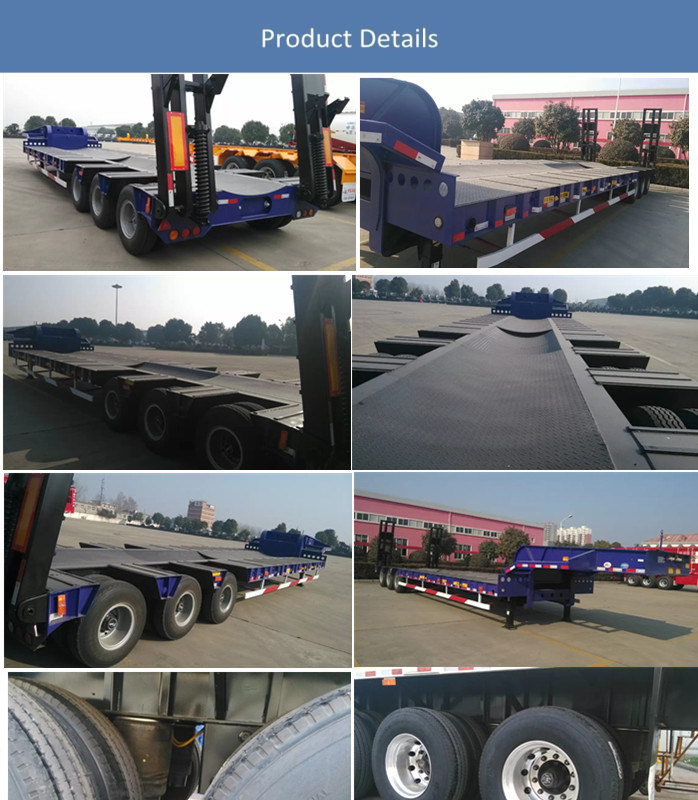 China Transportation Lowbed Semi Trailer for Sale (Lowboy trailer)