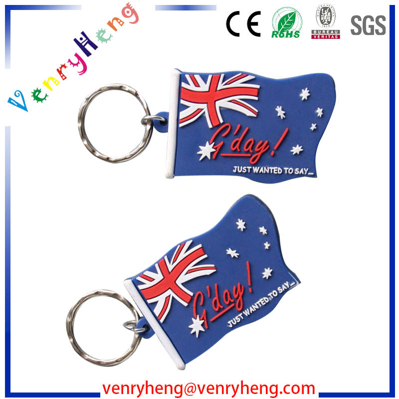 Promotional Fashion 3D Customized Cartoon Rubber Keychain for Gifts