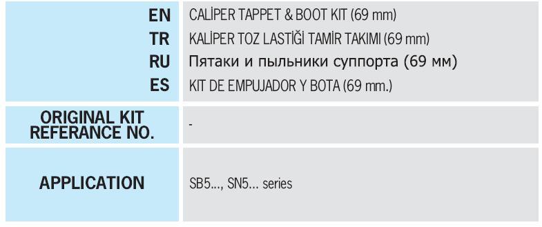 Caliper Tappet & Boot Kit of Knorr Universal Brake Caliper Repair Kit of Truck Trailer Spare Parts for Truck Axle