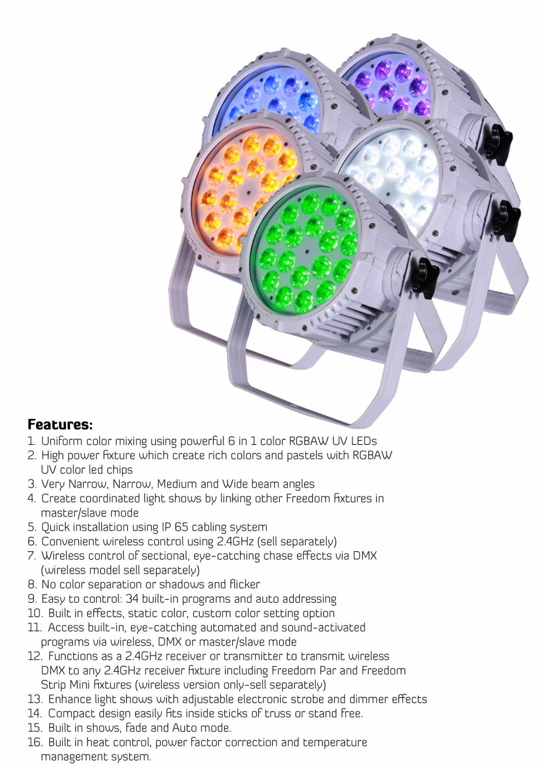 Outdoor Waterproof 18*18W 6in1 DJ Stage LED PAR Light