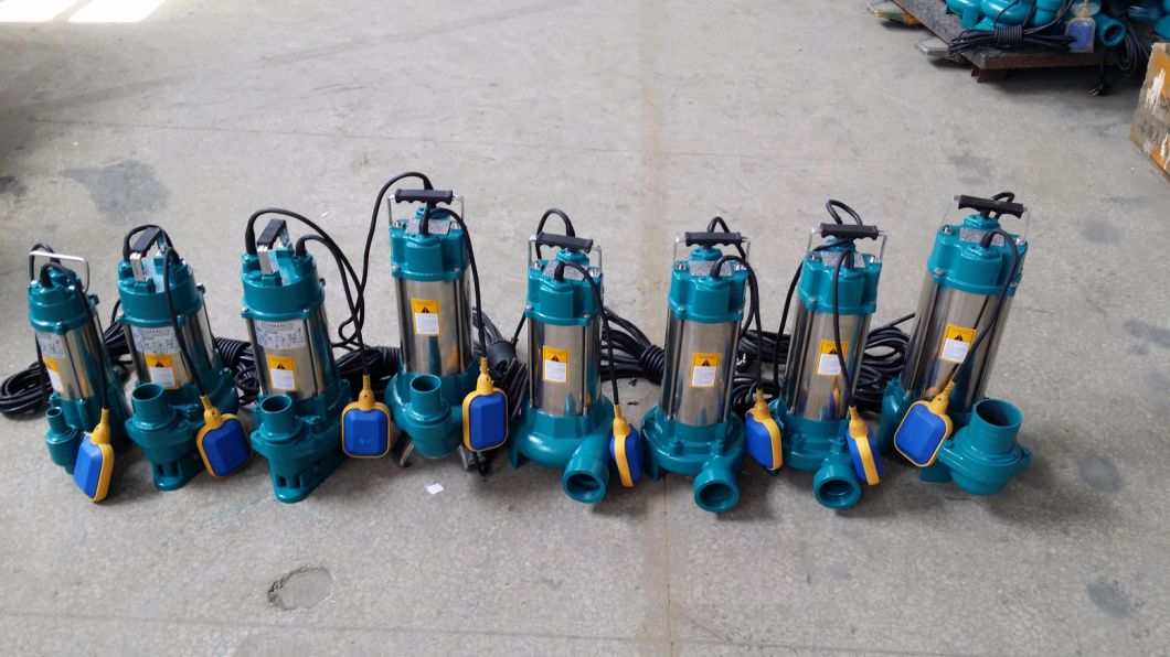 Sewage Submersible Water Pump, V Type Dirty Pump with Cutter 2.2kw/3HP