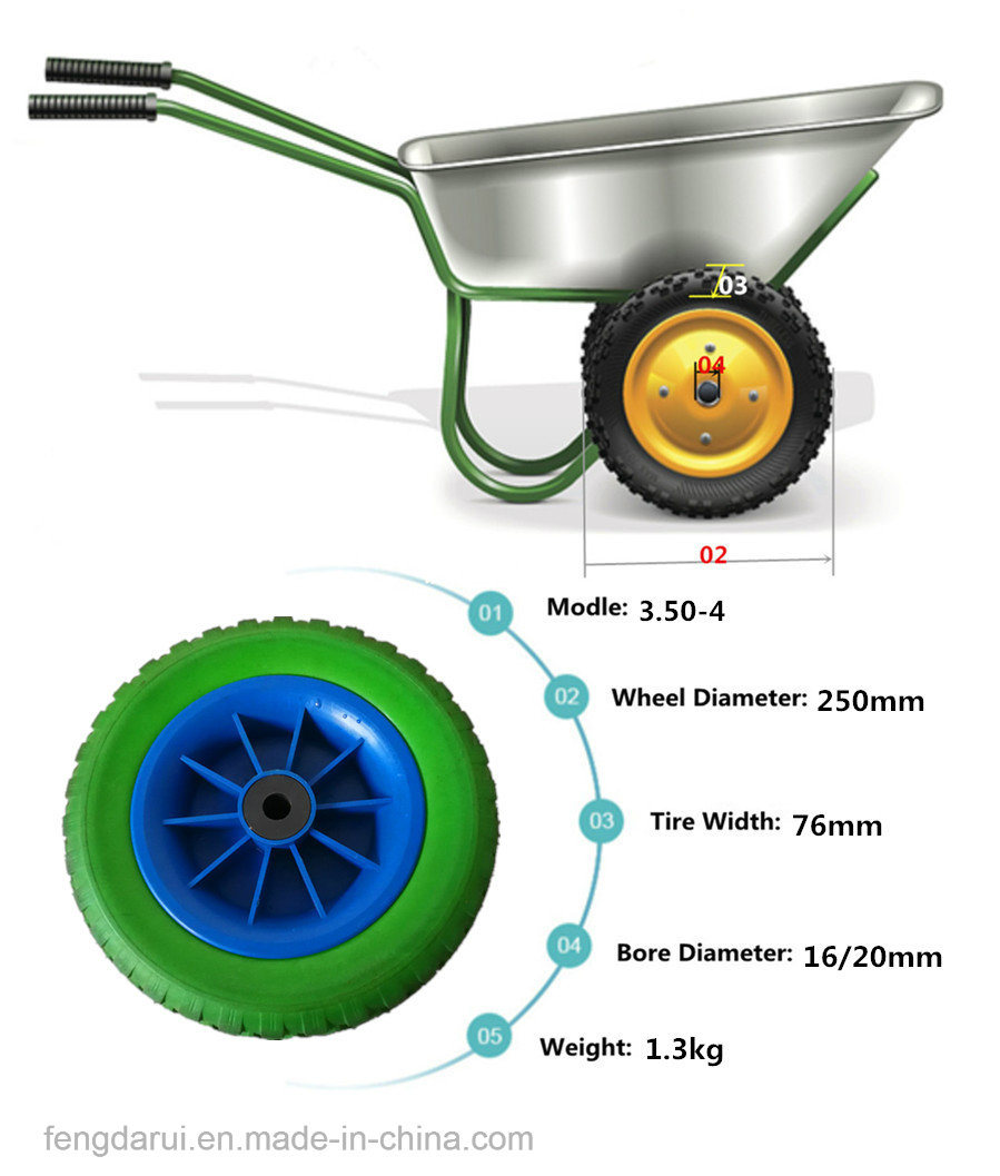 High Quality PU Wheel for Wheelbarrow Hand Trolley and Tool Cart