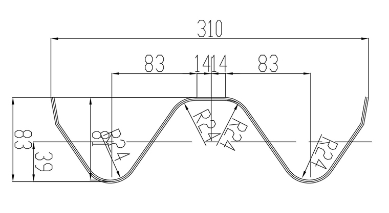 2-Wave Highway Guardrail Roll Forming Machine for Yx83-310