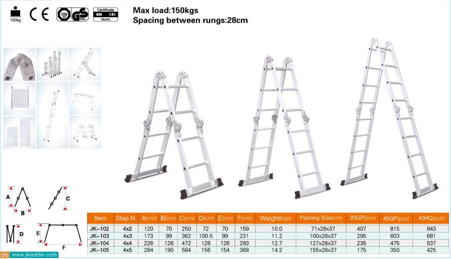 5.84m Folding Multi-Function Ladder with Square Tube