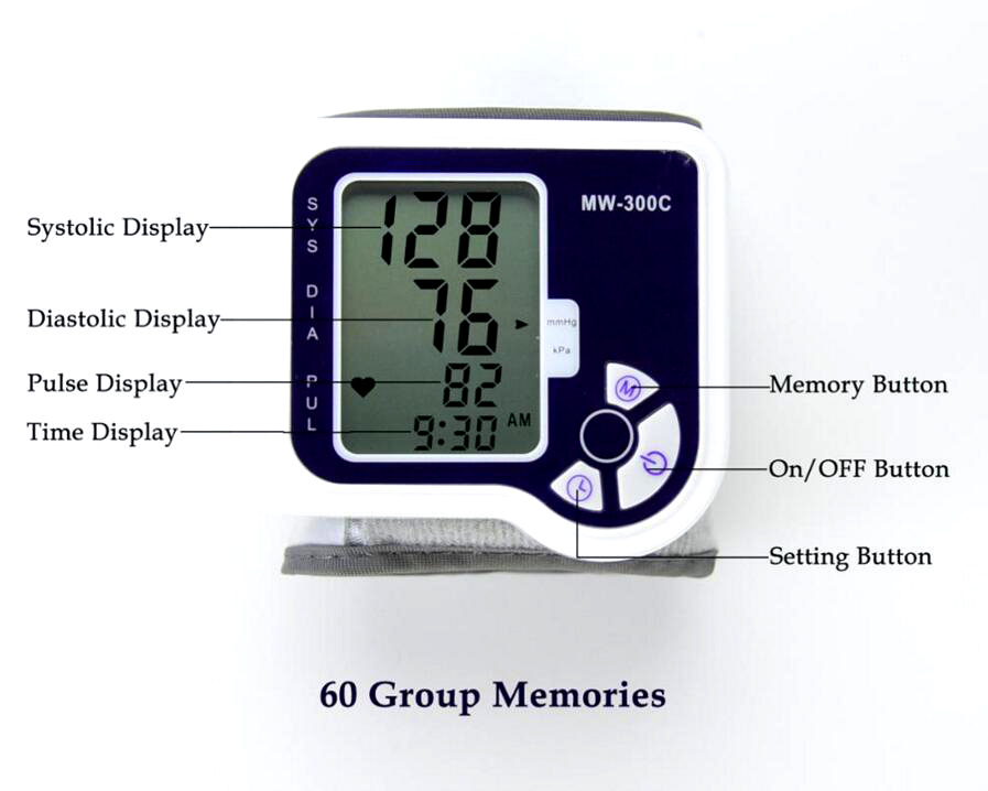 Wrist Digital Sphygmomanometer with FDA Approved