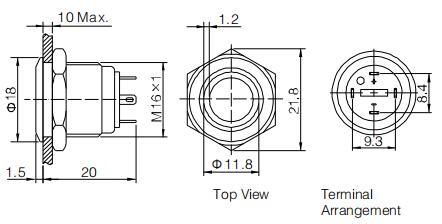 Onpow Pushbutton Switch (GQ16 series, CCC, CE, RoHS)