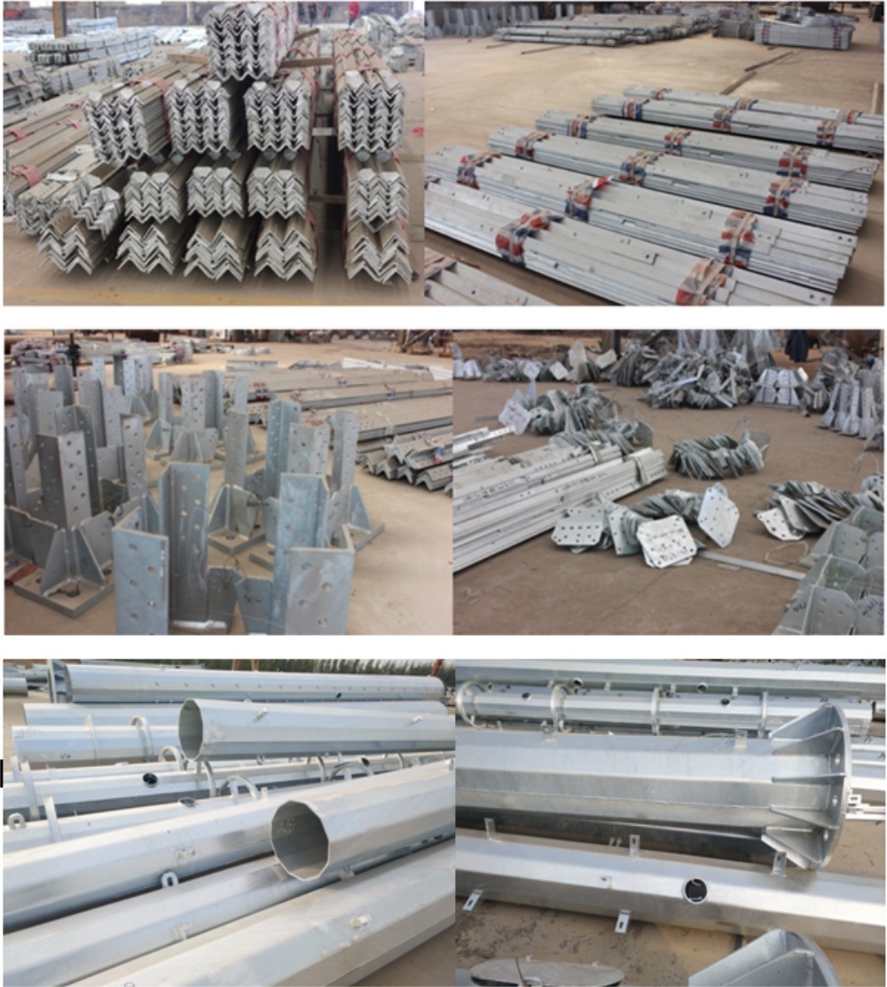 Single Pipe Pole Power Transmission Steel Tower