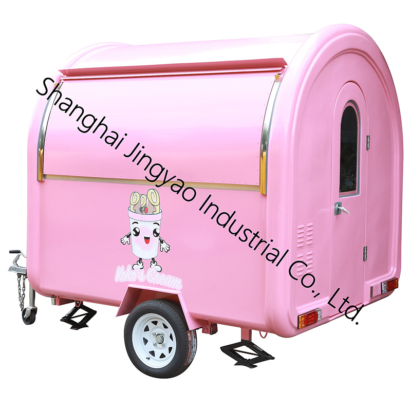 Two Wheels Food Trailer Food Truck for Sale Europe Mobile Food Cart with Frozen Yogurt Machine