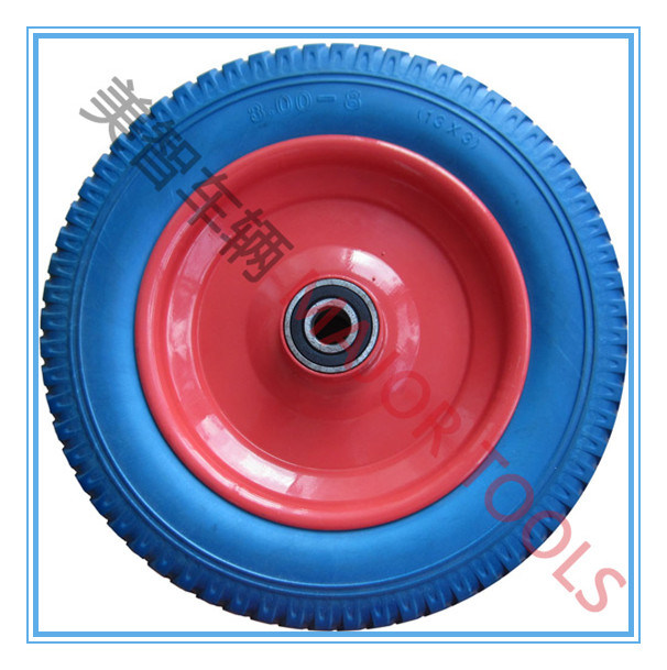 300-8 13inch Plastic Centre Solid PU Foam Wheel