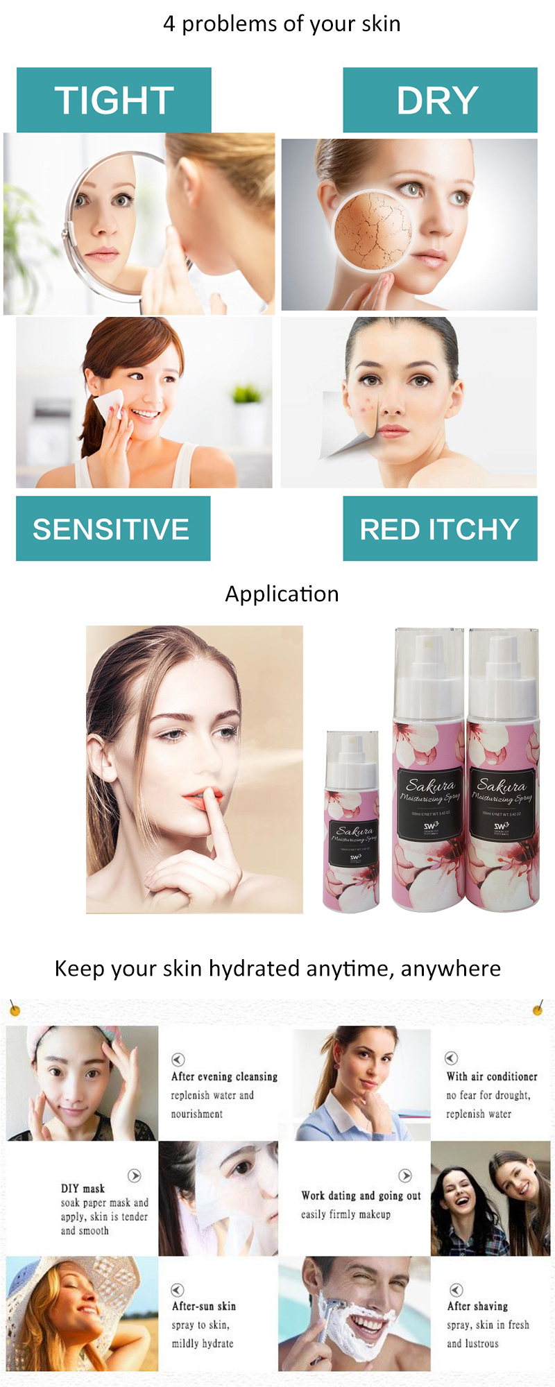 Super Face Care Spray Facial Skin Toner Moisturizing Spray