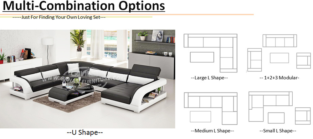 Italian Leather/Fabric Big Size Corner Sofa for Living Room