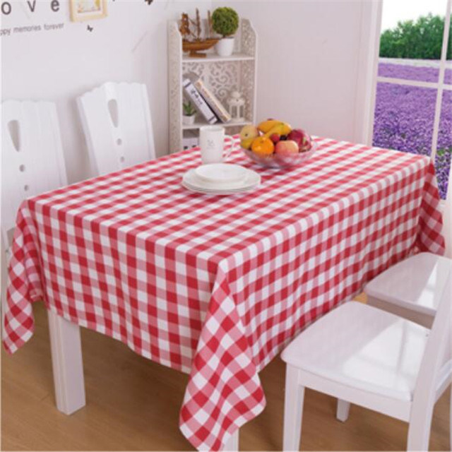 Durable Check Fancy Cotton Dining Table Cover