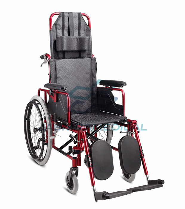 High Back Reclining Lightweight Manual Aluminum Wheelchair (JX-864LGCJF4)