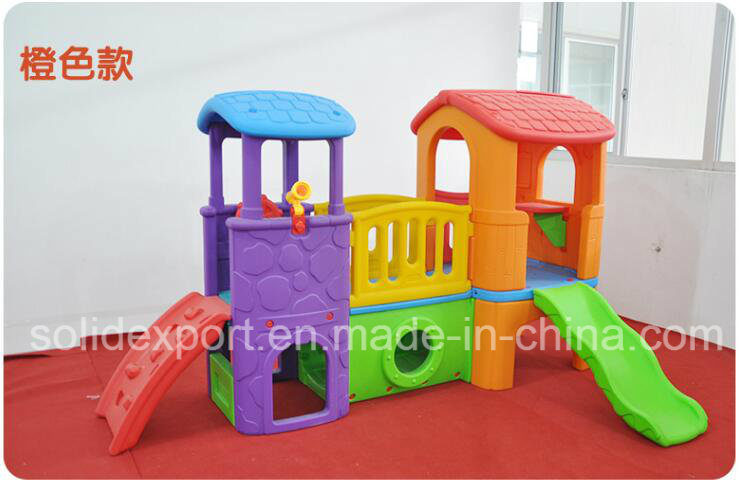 Colorful Indoor Kids Plastic Play House Slide with Blowing Toy for Amusement Park