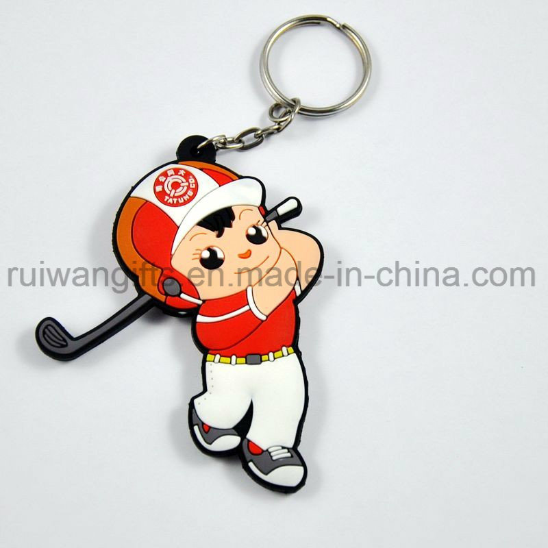Custom Double Sides 3D PVC Keychain with Figure Design