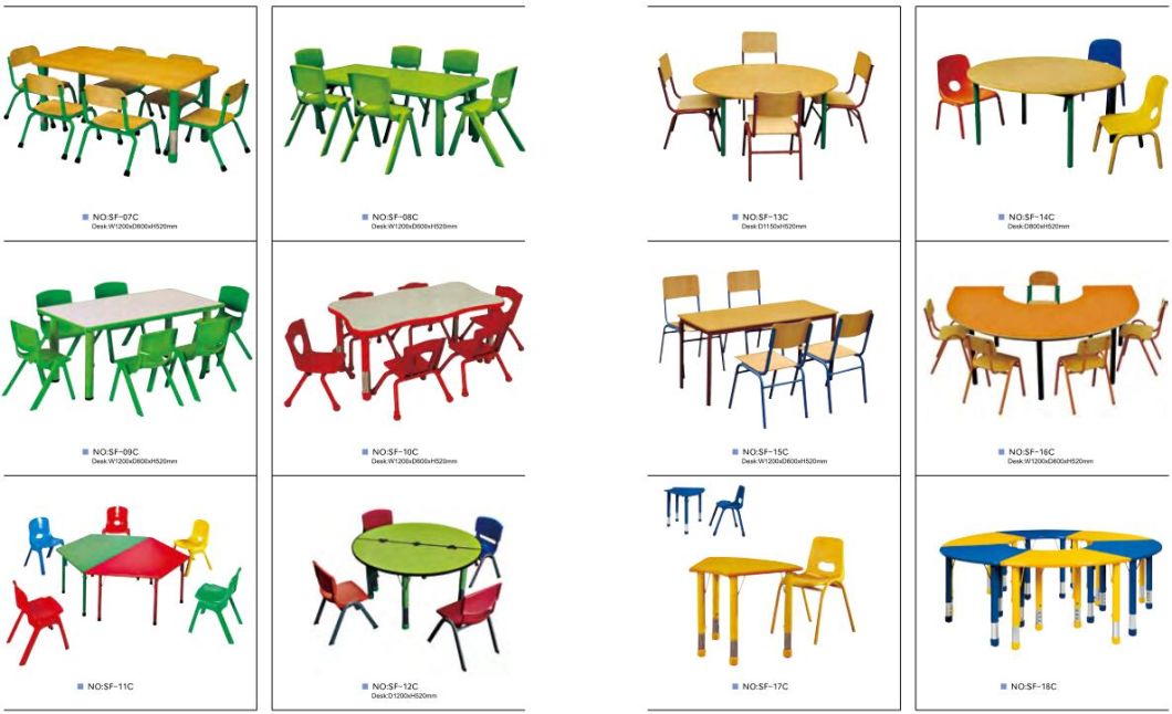 Colorful Nursery Furniture Kids Table and Chair for Kindergarten Used (SF-39C)