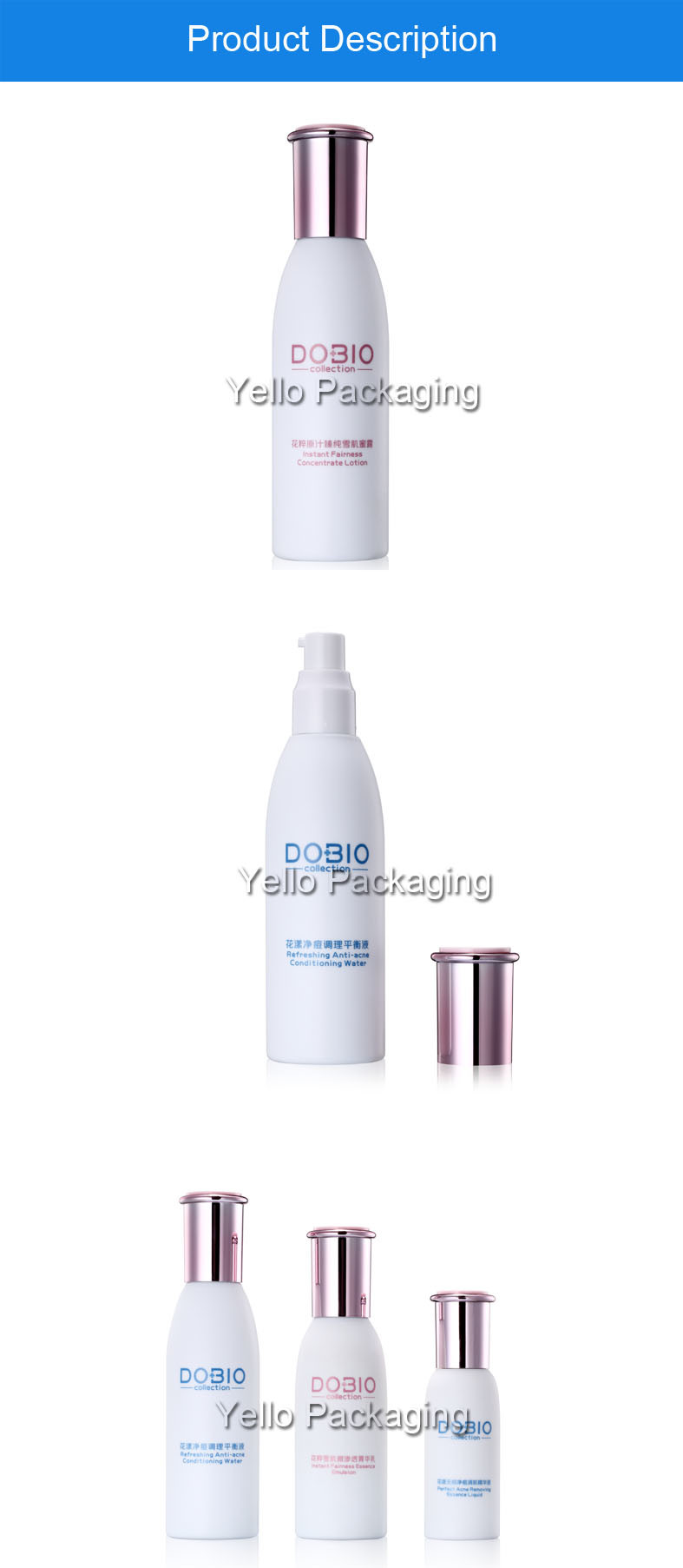 Cosmetic Packaging Small Empty PP Plastic Bottle for Lotion