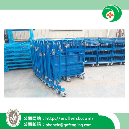 Folding Metal Cage Trolley for Warehouse with Ce