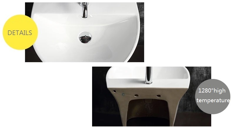 Sanitary Ware Ceramic One-Piece of Wall Hung Basin for Bathroom 6103