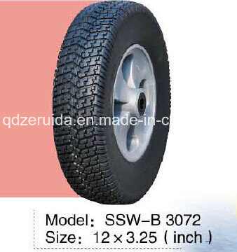 12X3.25 Inches Semi Pneumatic Rubber Wheel for Mowers