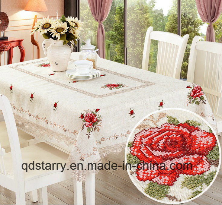 Hemstitch Linen Table Cover