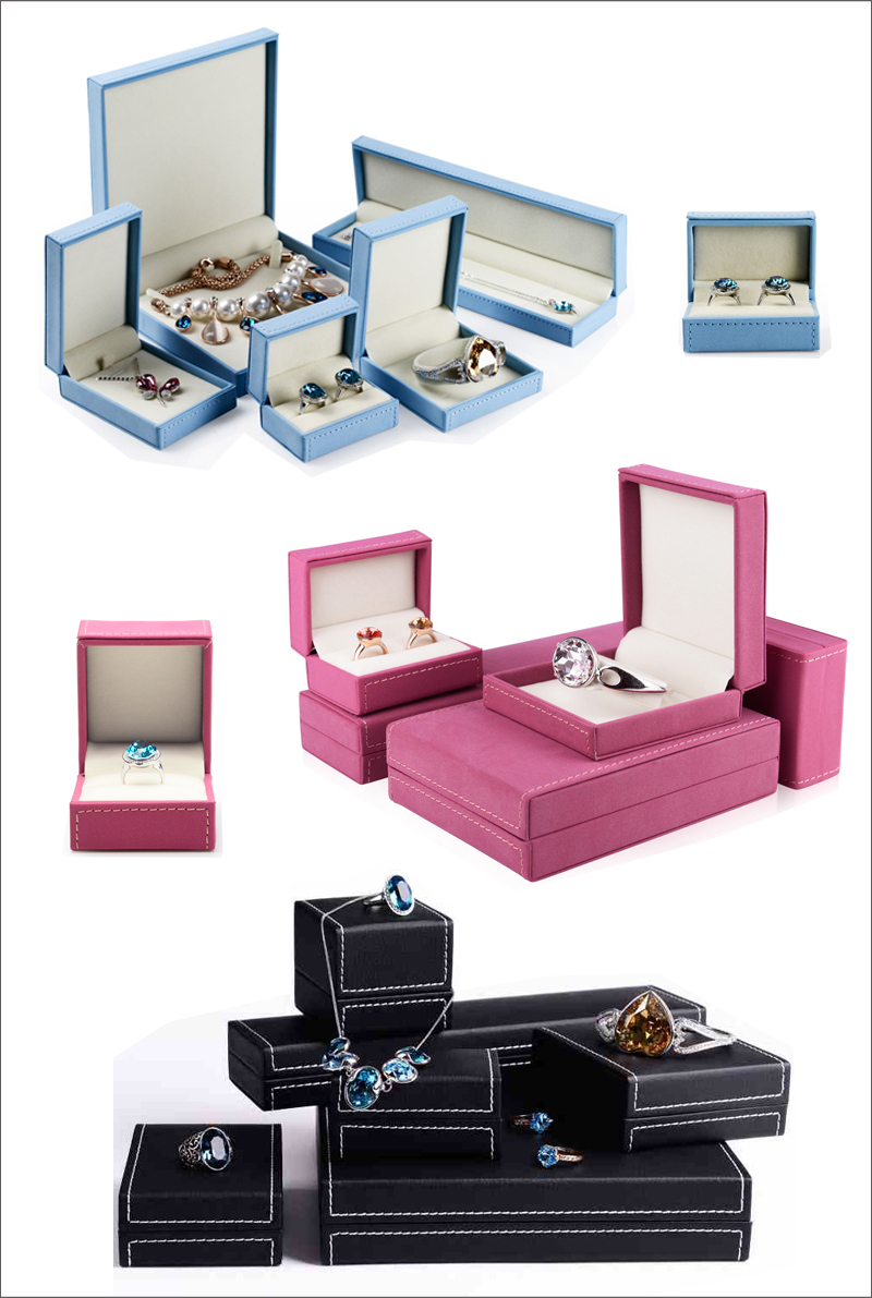 Fashion Leather Jewelry Boxes Earring Necklace PU Boxes