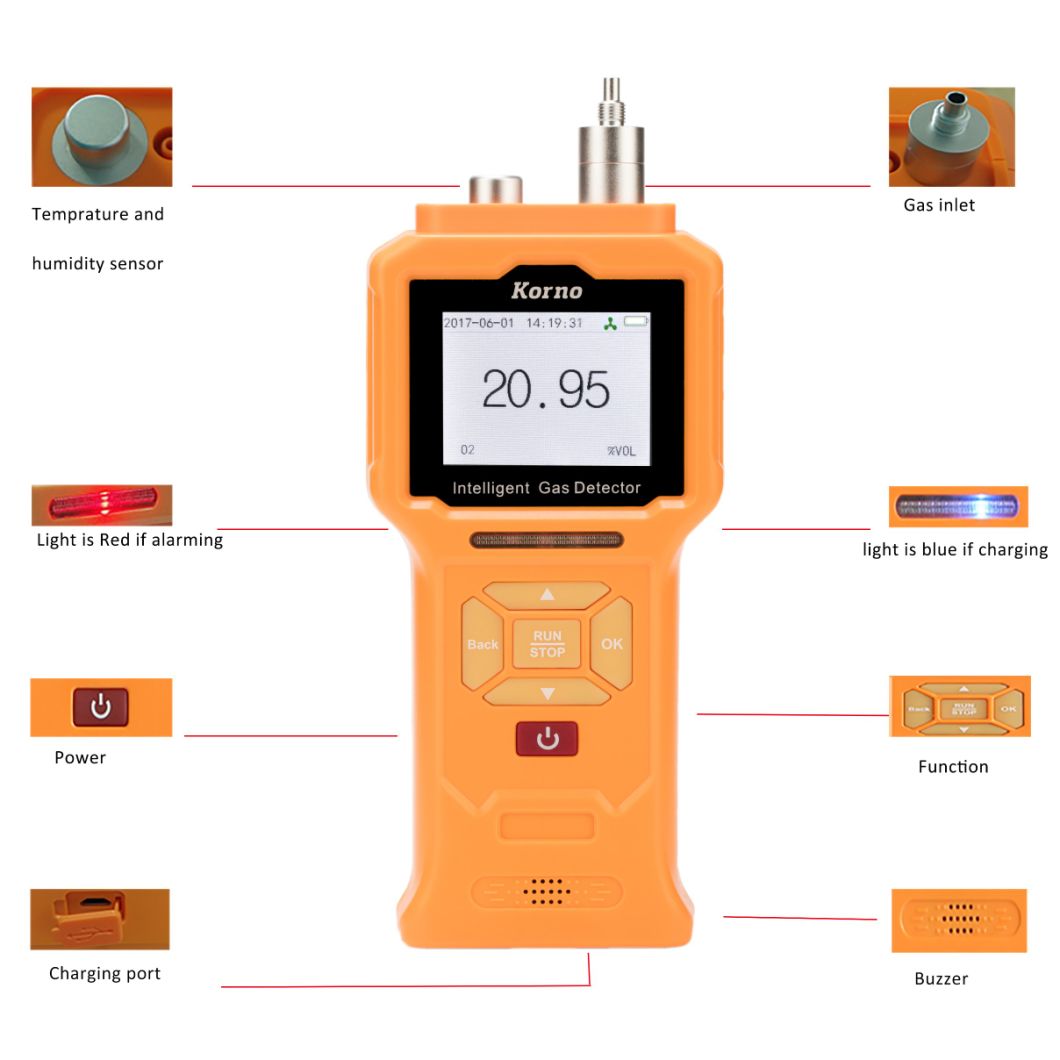 High Quality Handheld Ozone Gas Monitor with Data Logger (O3)