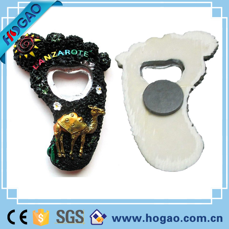 OEM Resin Fruit Wine Bottle Opener with Fridge Magnet