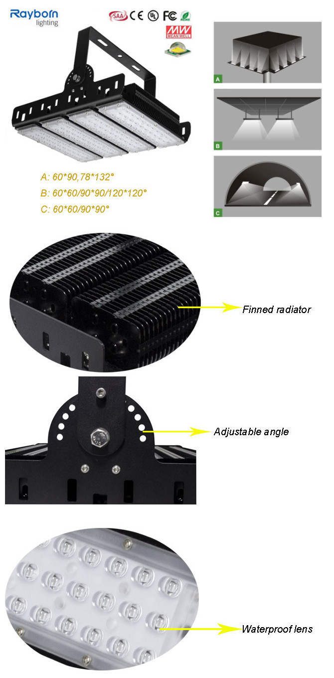 Outdoor Wall Mounted Floodlight 200W High Mast LED Flood Lighting