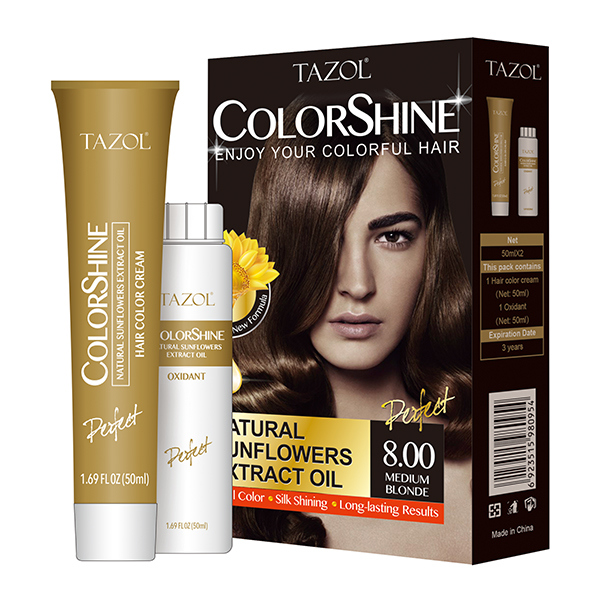 Tazol Natural Colorshine Sunflowers Extract Oil Permanent Color Cream Hair Colorant