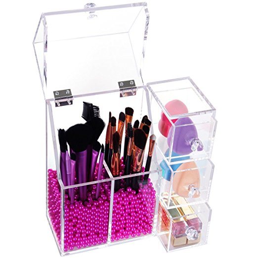 Customized Transparent Acrylic Cosmetic Brush Holder