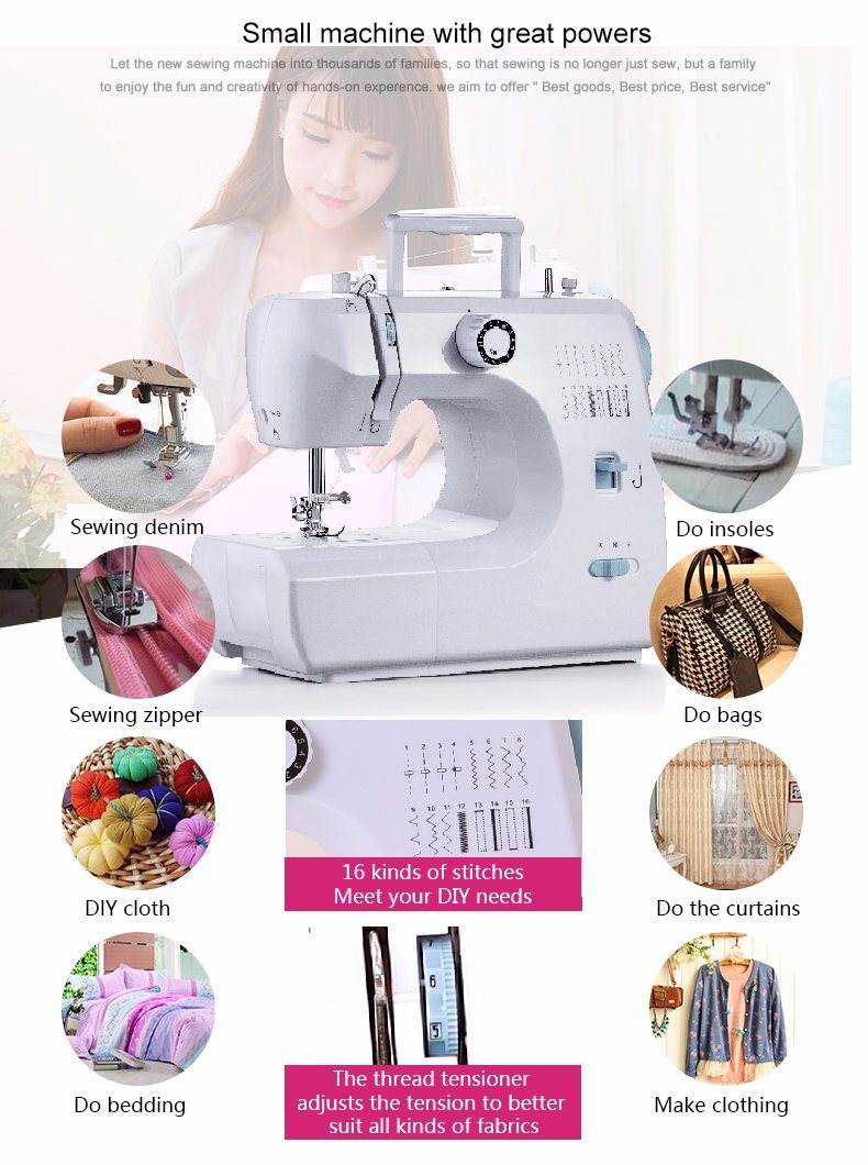 China Factory Mini Electric Portable Sewing Machine for Household (FHSM-700)