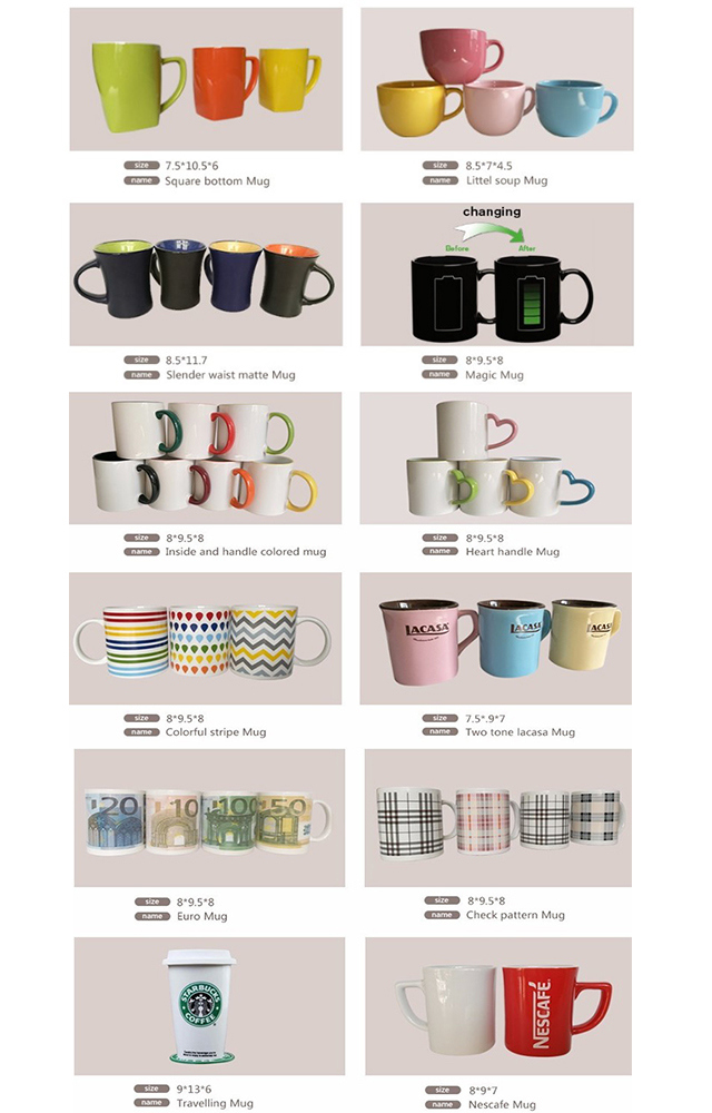 Promotional Ceramic Stoneware Coffee Mugs with Spoons, Customized Logo