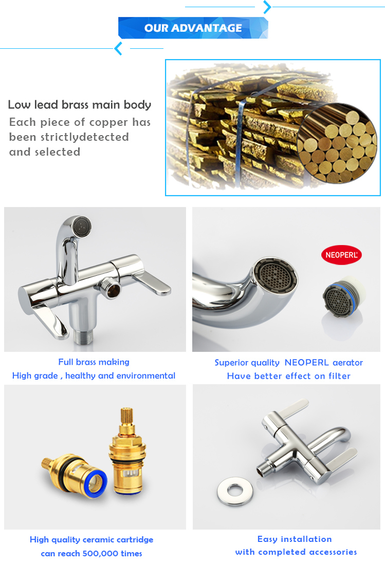 New Design Multi-Function Double Handle Faucet/Tap/Mixer