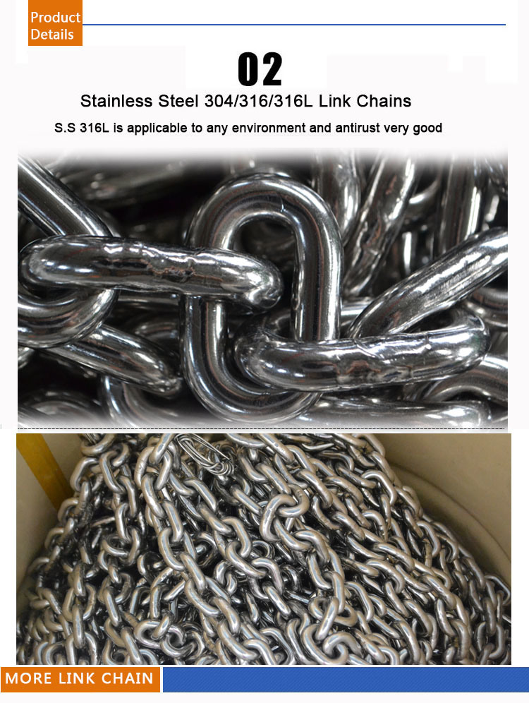 Stainless Steel Long Link Chain Welded Elevctric Galvanized DIN763 Long Link 2mm
