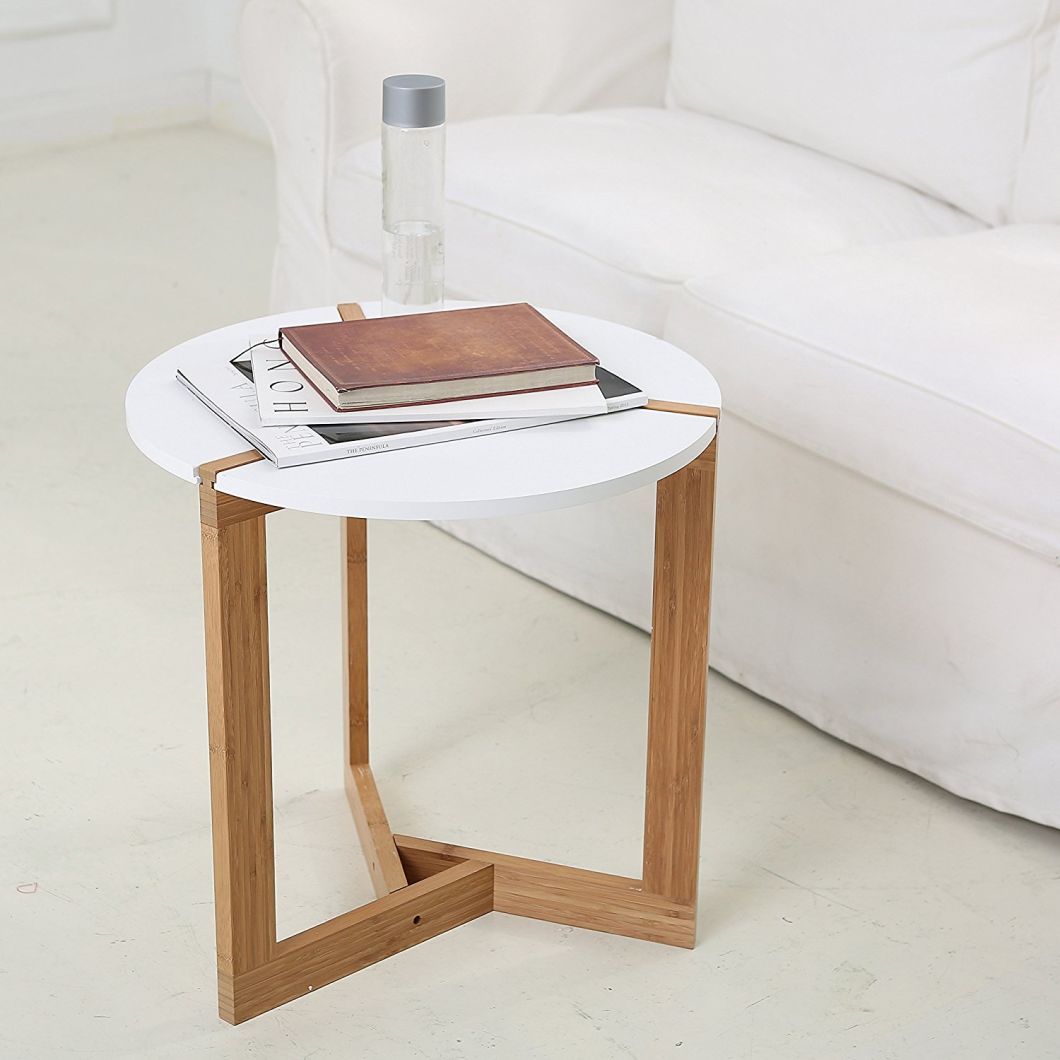 Round Modern Living Room Tabletop / Bamboo Coffee End Table