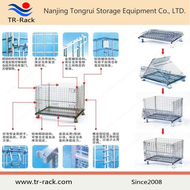 Stackable Steel Storage Galvanized Welded Wire Mesh Cage