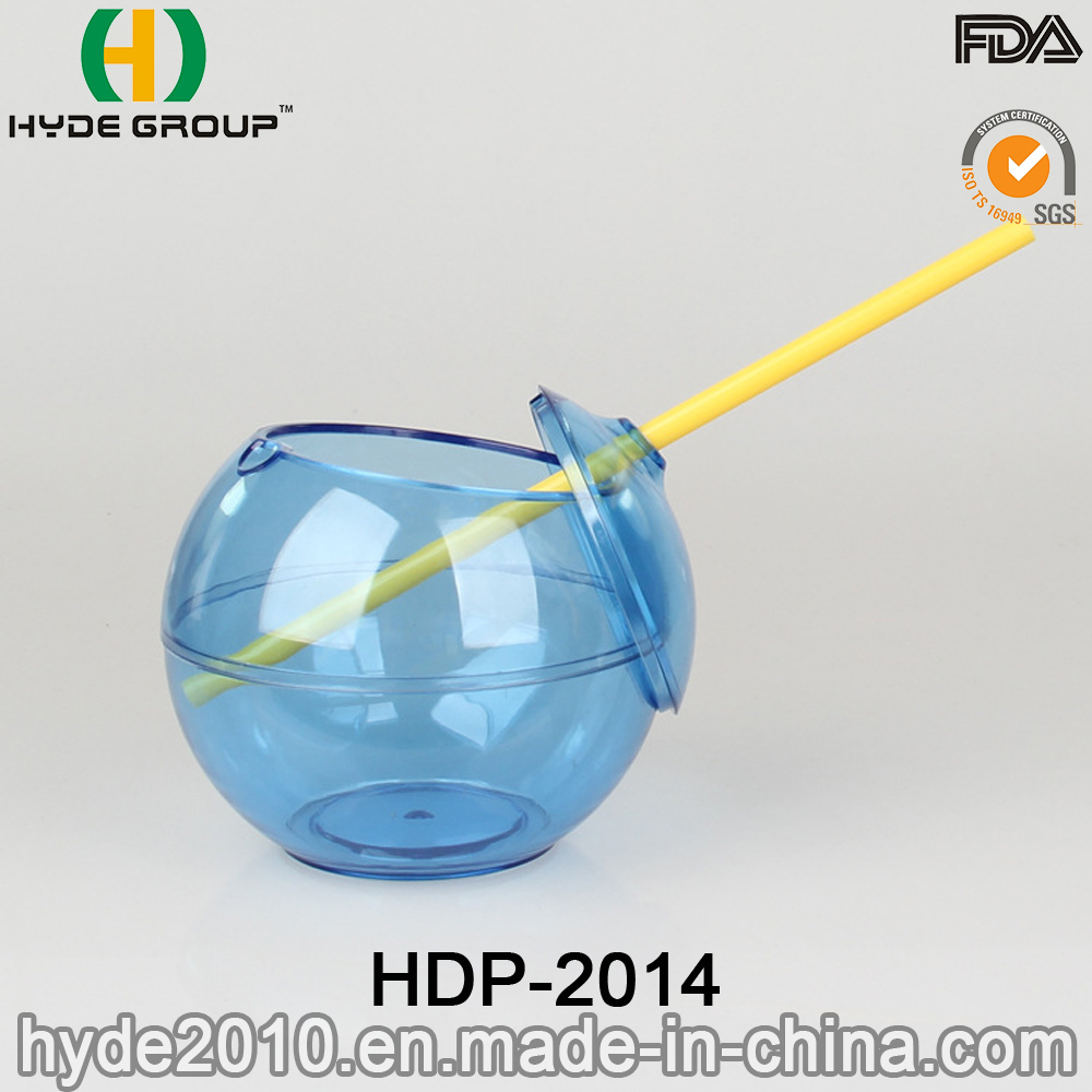 28oz Popular BPA Free Plastic Ball Water Tumbler with Straw (HDP-2014)