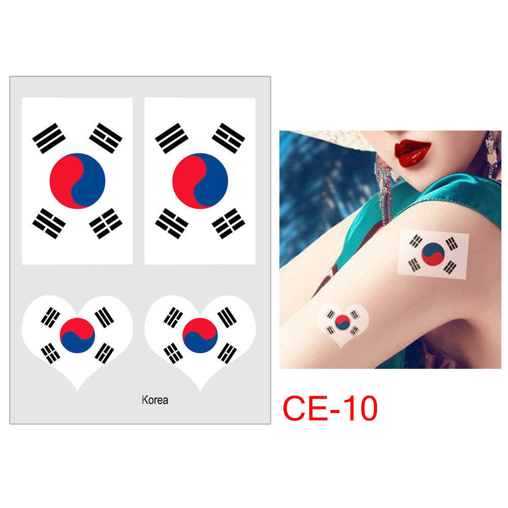 Enhance Soccer Fans Atmosphere National Flag Tattoo Face Temporary Stickers