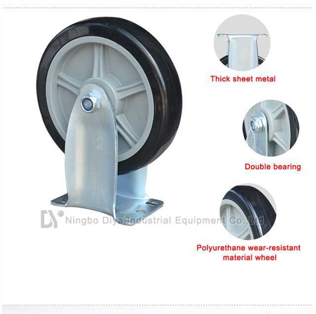 6 Inch Black PU Caster Wheel Without Brake